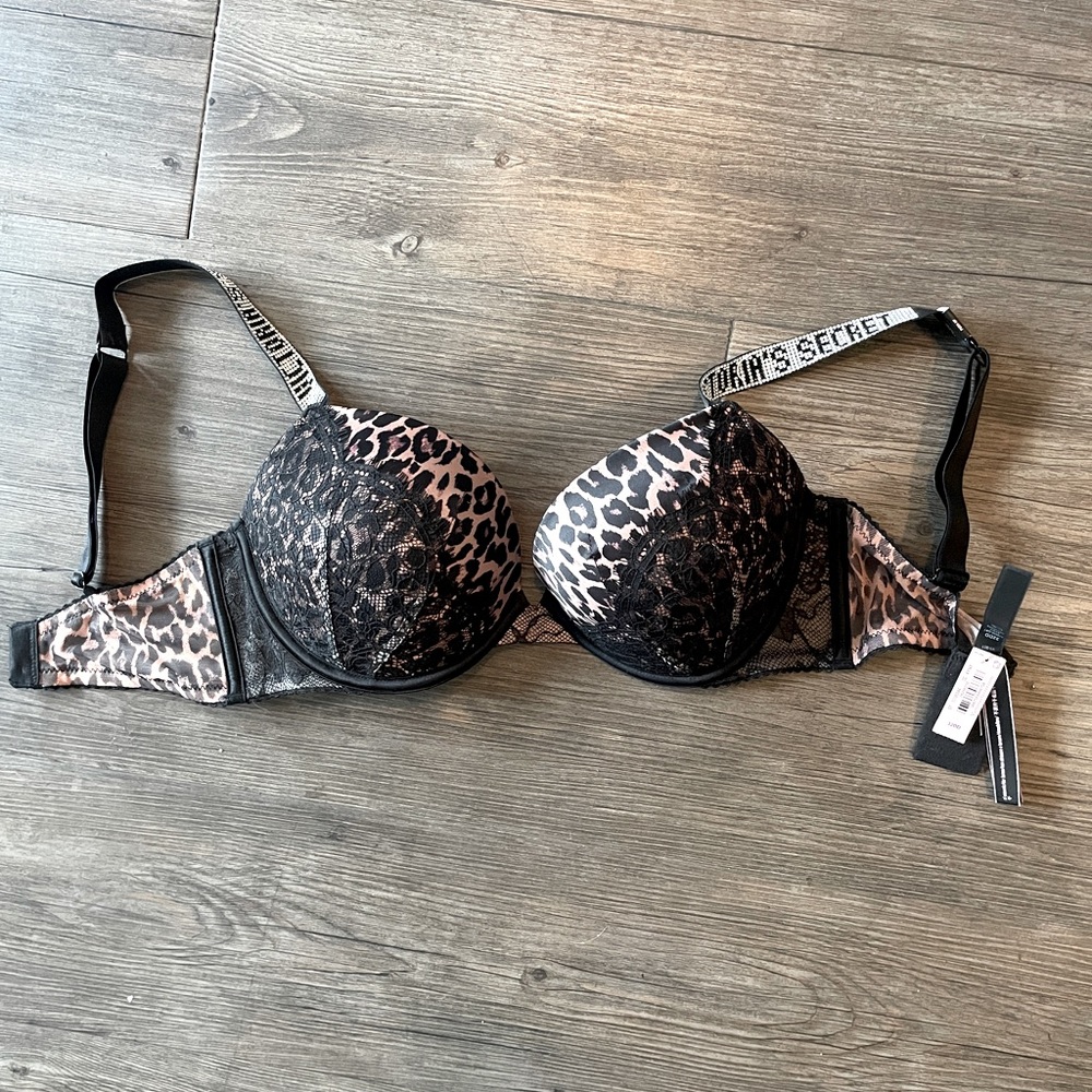 NWT VS PUSH UP RHINESTONE BRA